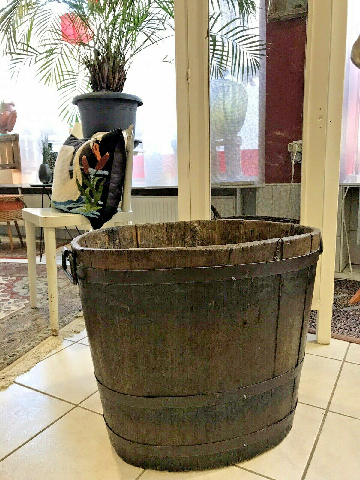 Antiker Waschzuber massiv Vollholz Eiche Industrial Style Landhaus